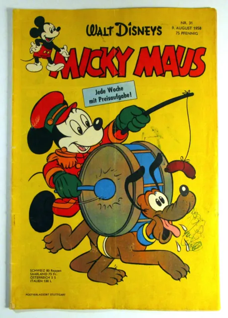 Micky Maus 1958 Heft 31 vom 9 August 1958 Walt Disney Original Ehapa Verlag