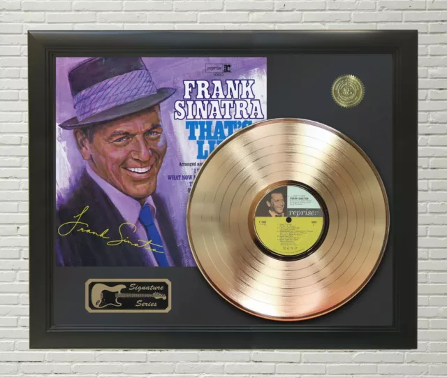 Frank Sinatra Framed wood Reproduction Signature LP Record Display. 02