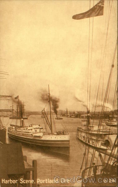 Portland,OR Harbor Scene Oregon Antique Postcard Vintage Post Card