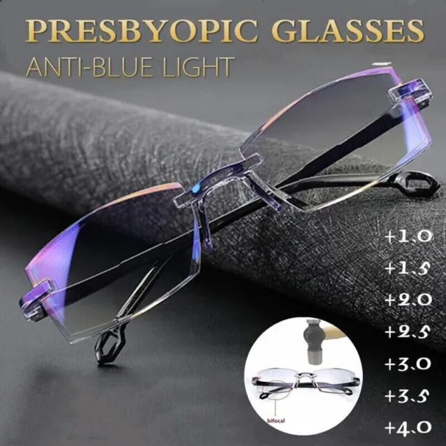 NEW High Hardness Anti-blue Progressive Far And Near Dual Use Reading Glasses UK