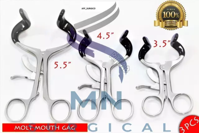GAG 3.5"+4.5"+5.5" Surgical Mouth Opener SET OF 3pcs New MOLT DENTAL MOUTH