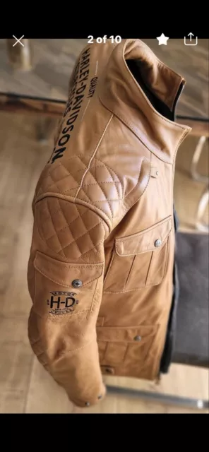 Harley Davidson Herren Lederjacke Wheeler Braun .