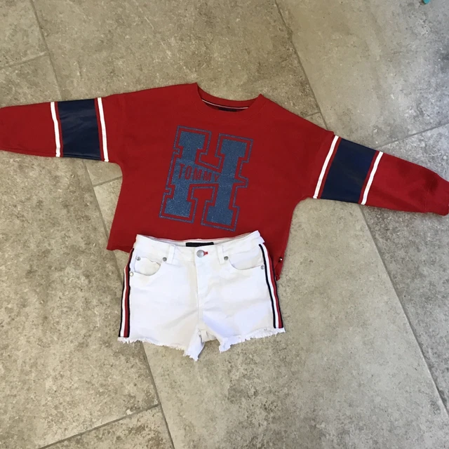 Top e pantaloncini tommy hilfiger ragazza età 7 anni