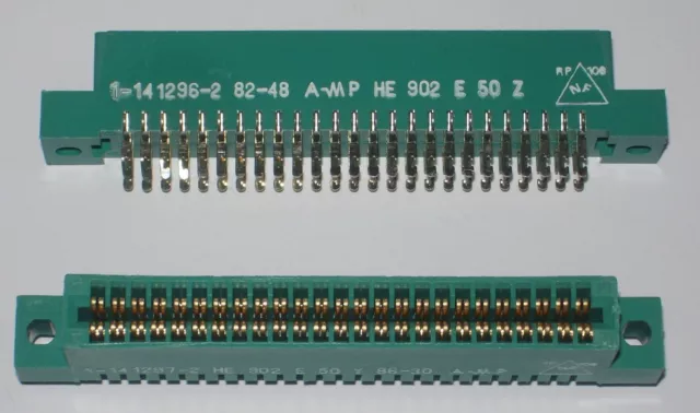 AMP 1-141296-2 HE902E50 connecteur encartable 2x25 points, pas 2,54mm pour fils