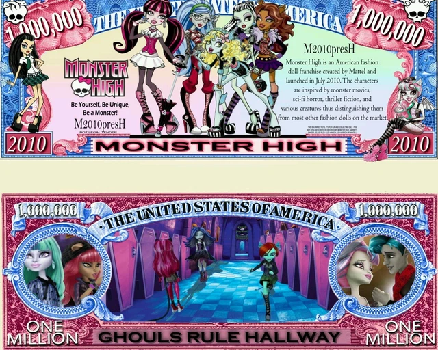 MONSTER HIGH NOVELTY Dollar Bill comes in a Soft Polly Sleeve 0.95