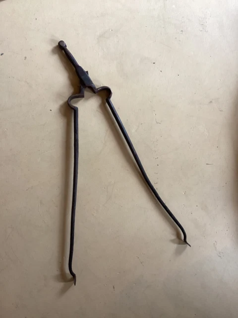 antique fireplace/firepit tongs hand forged wrought iron
