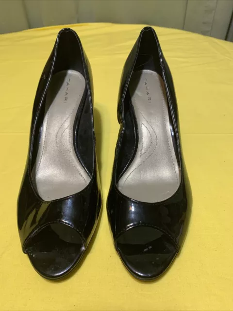 Tahari Riley Patent Leather Open Toe Womens Shoes Size 9.5