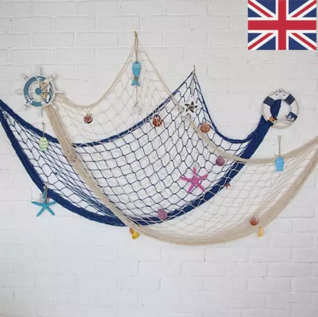 UK Nautical Fishing Net Seaside Wall Beach Party Sea Shells Home Garden Decor