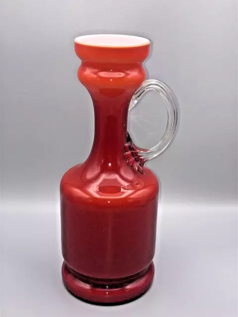 Vase  Designvase Hirschberg opaline Glas rot 29,5 cm. Hoch 70er