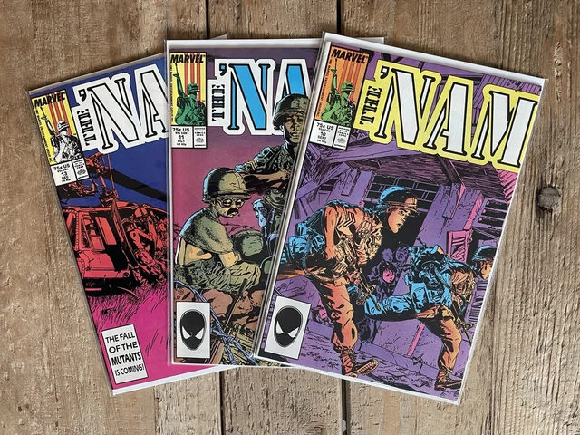 The ‘Nam Comic Lot Issues 10-11, & 13 VG+ 1987 Marvel Ed Marks Rob Little