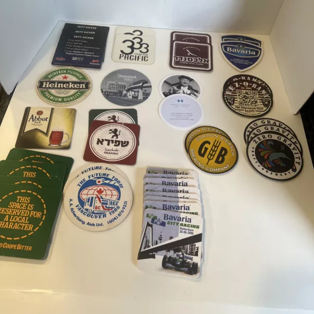 Cardboard Drink Coasters Vintage Lot 35+Assorted Beer Alcohol Liquor Advertising