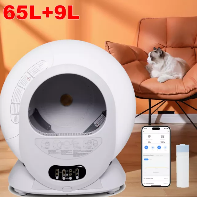 Large Automatic Smart Cat Litter Box Self-Cleaning Robot Odor Removal WiFi APP