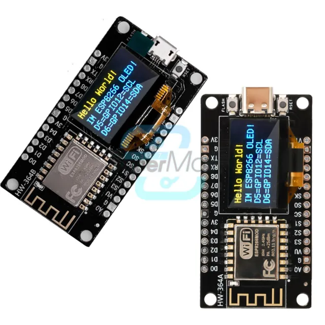 NodeMCU ESP8266 Development Board 0.96'' OLED Display ESP-12F CH340 for Arduino