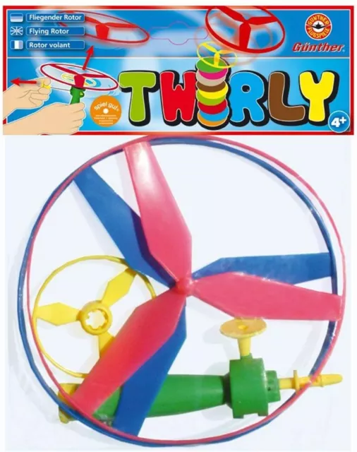 Paul Günther 1682 - Propellerspiel Twirly, Flugspiel für Kinder ab 4 Jahren, Rot