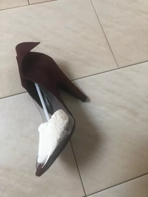 Calvin Klein 205w39nyc suede & vinyl heels Color Burgundy size 37 2