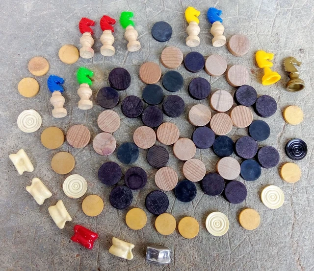 Lot De 3 Jeux De Société Vintage – Dames, Mikado, Dominos Marque BIB Années 70