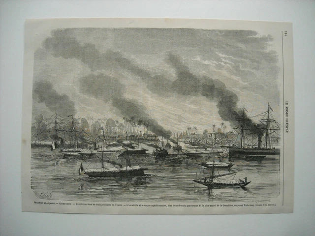 Gravure 1867. Cochinchine. Expedition Aux Trois Provinces De L'ouest. Vinh-Long.