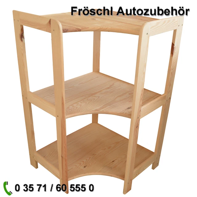 3 Böden elegantes großes Eck Regal aus Holz für Bücher Ordner Büro Bad Deko w*