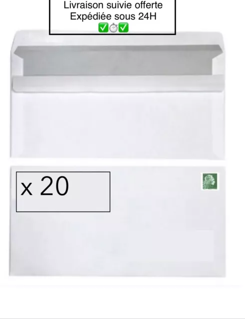 Prêt-à-Poster - Lettre Verte - 20g - Format DL - Enveloppes à fenêtre en  lot de 100