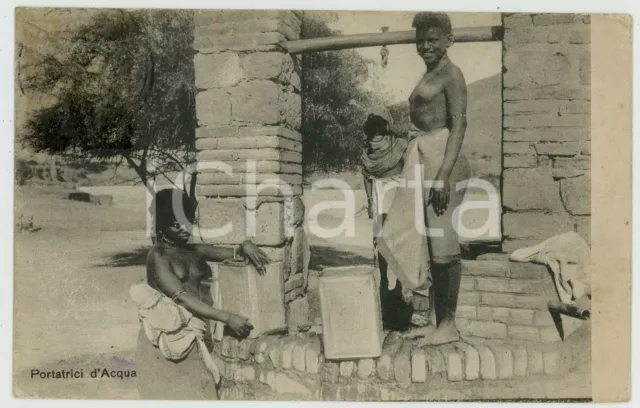 1918 ERITREA ITALIANA Portatrici d'acqua - Cartolina postale ETHNIC NUDE