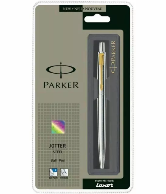 1 Bolígrafo Parker Jotter Acero Inoxidable Gt Tinta Azul