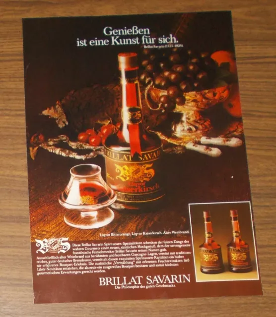 Seltene Werbung BRILLAT SAVARIN LIKQVOR KAISERKIRSCH & Bitterorange Likör 1979