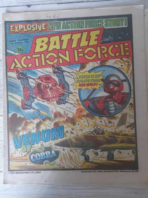 BATTLE ACTION FORCE Comic - 2 November 1985 - Johnny Red etc. FREE P+P