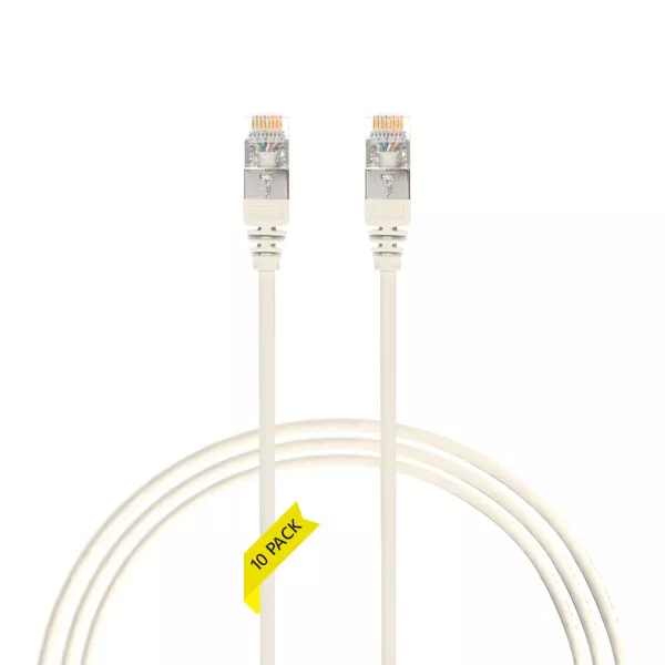 4m CAT6A RJ45 S/FTP THIN LSZH 30 AWG Network Cable | 10 Pack White