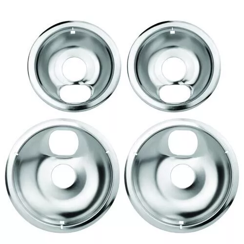 4 Pack Electric Stove Burner Drip Pan Bowl Set 6" & 8"  Most Electric Ranges