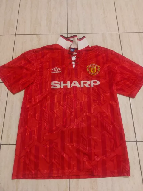 Manchester united umbro red football Shirt Sharp Vintage 92/94 Used