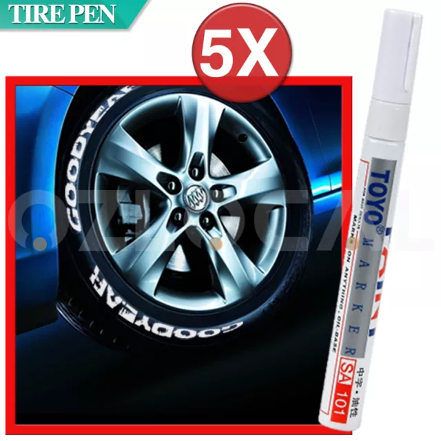 4Pcs Car Tire White Paint Marker Pen Waterproof Safe Material Accessories  6ml