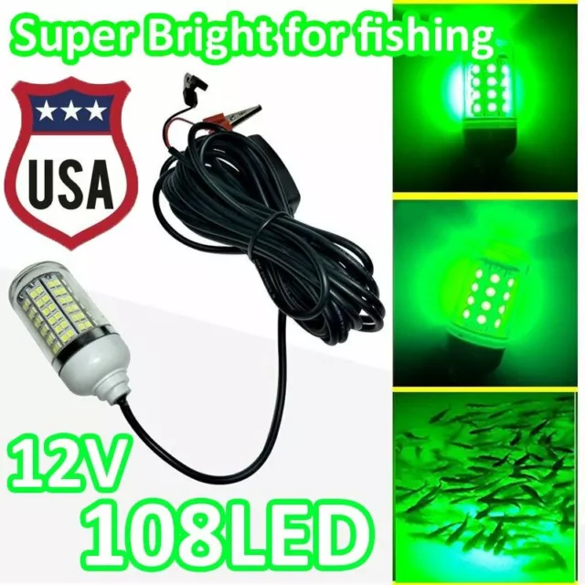 GREEN LED GTY Underwater Fishing Drop Light Boat Dock Night Fishing Led  Light $39.99 - PicClick