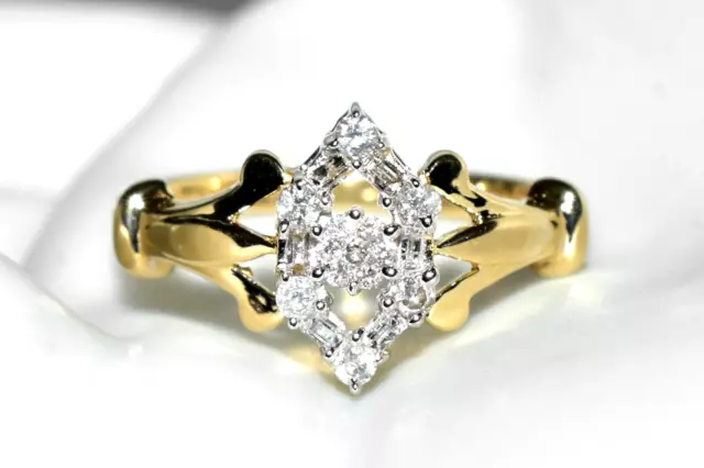 Diamonds Gold Ring Half Carat Diamonds 0.57ct Solid 14ct Gold Ring  3.40g N/7