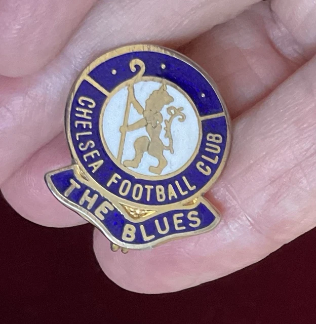 Ancien Insigne émaillé Chelsea - Lion Bleu, Pour Supporter