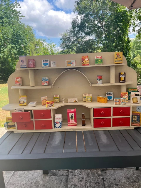 Jouet Ancien épicerie En Bois – Dînette Vintage Pour Enfants