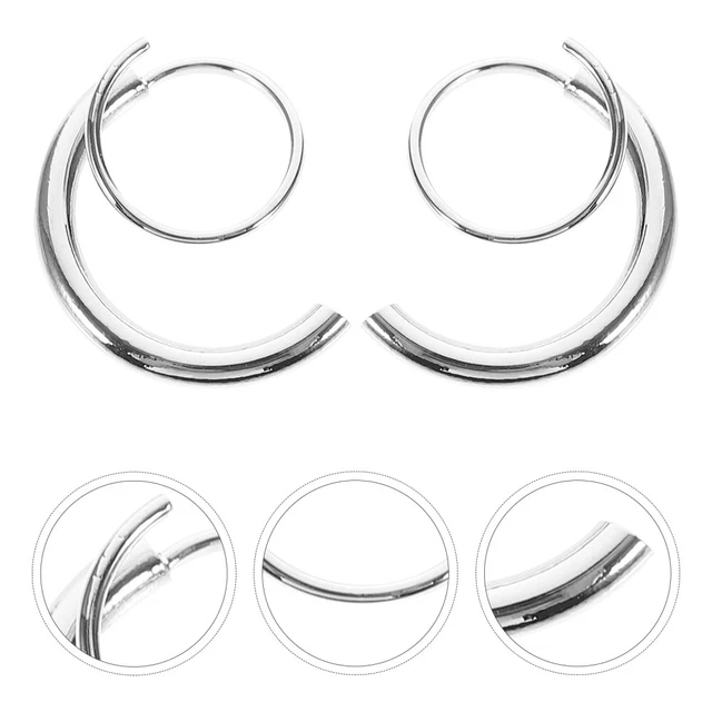 2 Pcs Sterling Ohrringe Für Frauen Im Trend Spirale Doppel Creolen Spiral-