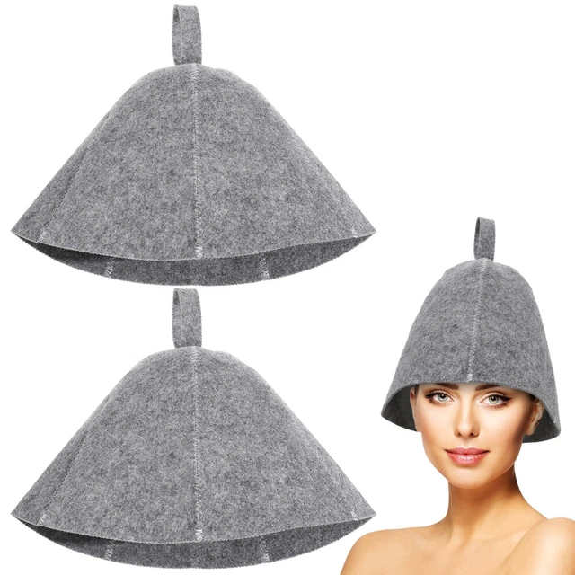 2 Pcs Chapeau De Sauna En Feutre Hammam Portatif Cadeau Bonnet Douche Feutrine
