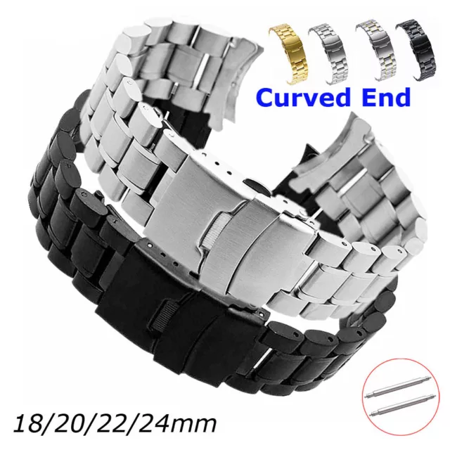 5Rows Watch Band Stainless Steel Bracelet 18mm 20mm 22mm 24mm Replacement Strap