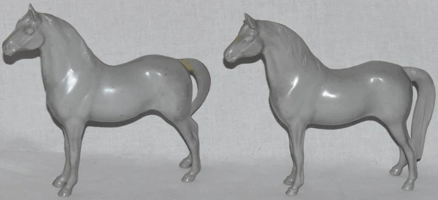 2 Vintage Hartland Morgan Horse Models 7" Unpainted