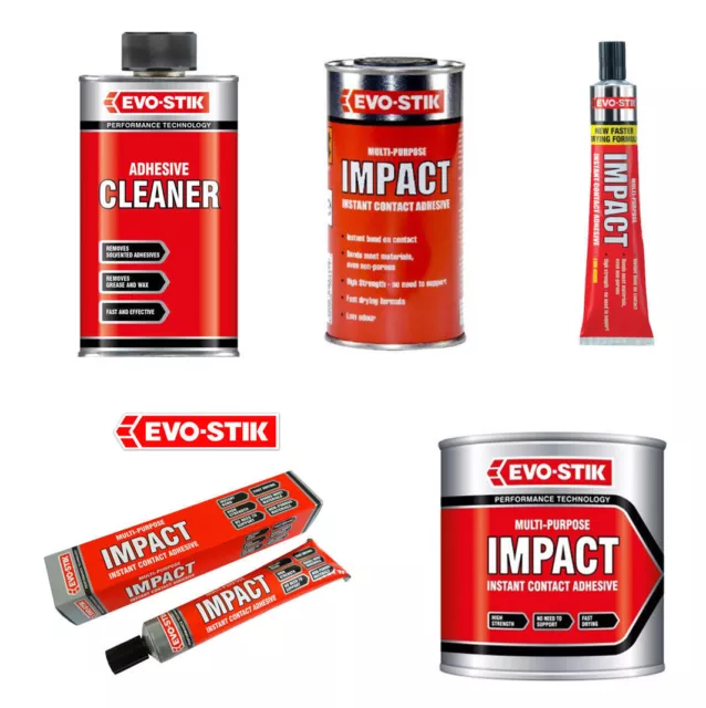 Evo-Stik Impact Adhesives and Adhesive Cleaner Multi Purpose Instant Contact