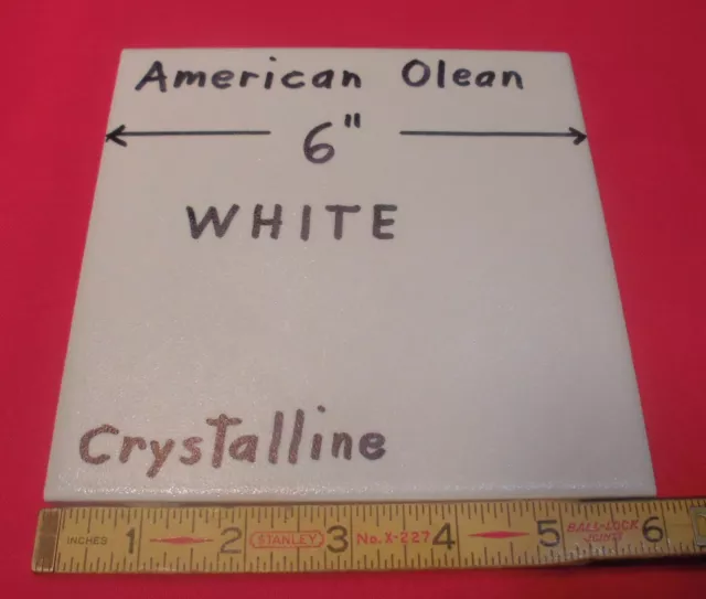 1 pc.  Off-White: 6" X 6" Ceramic Crystalline Tile by American Olean from 1990's
