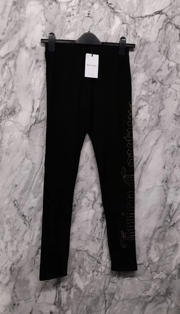 Juicy Couture Junior Foil Print Leggings Jet Black size 12-13 YEARS {R95}