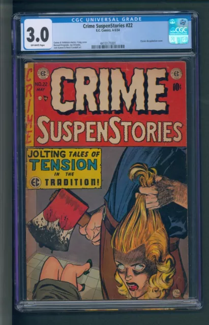 Crime SuspenStories #22 CGC 3.0 OW Pages Classic Decapitation Cover