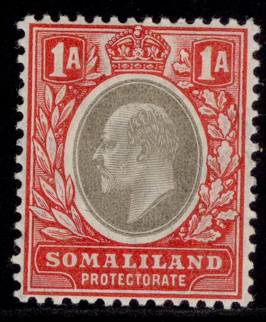 SOMALILAND PROTECTORATE EDVII SG46, 1a grey-black & red, LH MINT. Cat £29.