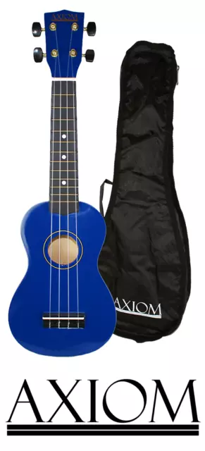 Axiom Spectrum Beginner Coloured Ukulele - Blue - with Carry Bag