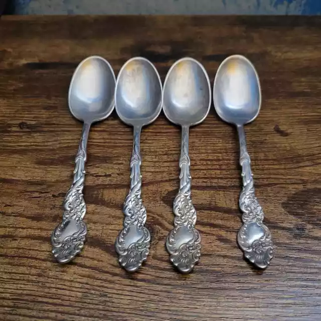 4 teaspoons ~ 1847 Rogers Bros ~ XS Triple ~ Silver-plated ~ Vintage