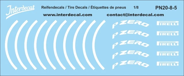 Étiquettes Autocollantes Pirelli Formule 1 - Décalcomanies 1/18, 160x80 Mm, Marque Interdecal