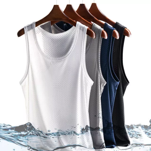 Plus Men's Tank Top Casual Sleeveless Quick Dry Tank T Shirt Vest For Gym Tops