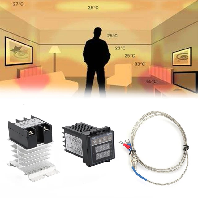 40 Temp Module 100-240VAC PID REX-C100 Temperature Controller SSR-40A Thermocouple ...