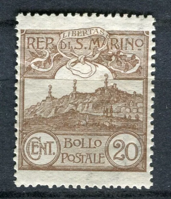 SAN MARINO; Early 1900s Mt. Titano issue Mint hinged 20c. value